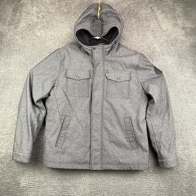 Levi Strauss & Co. Mens Hooded Faux Fur Lined Jacket Coat - Gray - Size L - Image 1 of 4
