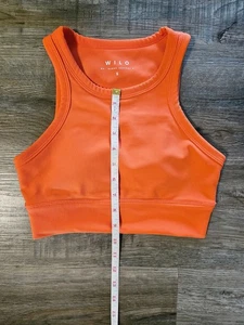 Sujetador deportivo Wilo The Label naranja acanalado Longline activo sin mangas pequeño - Imagen 1 de 7