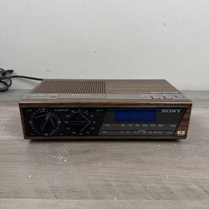 SONY Dream Machine FM/AM Digital Alarm Clock Radio EZ- 4 Simulated Wood TESTED - Picture 1 of 16