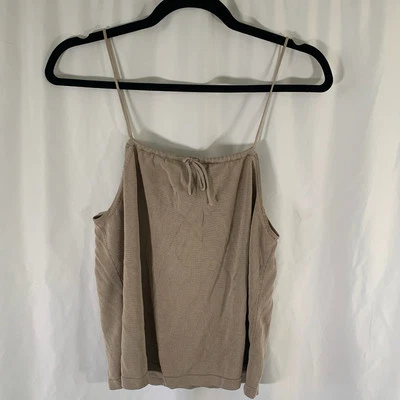 Banana Republic 100% Silk Tank Top Women's Large Brown Spaghetti Strap Lightweig - Image 1 of 4