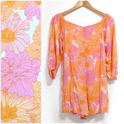 Mameluco Ava Sky Fighting Anguila Mangas Fuera del Hombro Fruta de la Pasión Hibisco Xs Foto 1 de 4