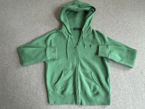 Polo Ralph Lauren Hoodie Mens Medium Green Full Zip Fleece Jacket Sweatshirt - Picture 1 of 8