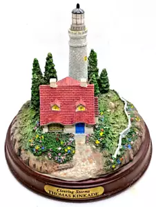 Thomas Kinkade Clearing Storms Light house Powered by 2 AA Batteries Painter - Picture 1 of 6