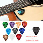 10Pcs Plectrums 1 Pick Holder Electric Celluloid Acoustic Guitar Picks Color P❤M