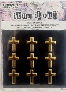 Tachuelas para planchar IRON-IT-OUT - CRUCES DORADAS - 9 piezas - Imagen 1 de 1