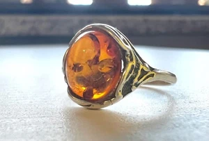 Anello in ARGENTO 925 e ambra (pezzo unico) - irresistibile! - Foto 1 di 1