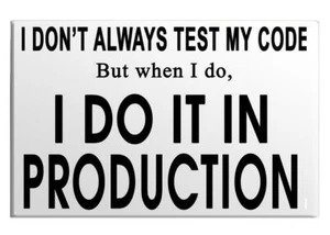 Testing Code Programmer Production Software Quality Assurance Fridge Magnet - Imagen 1 de 2