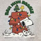 Vtg 90's PEANUTS Schulz Snoopy Woodstock BAH HUM BEAGLE Christmas T-Shirt XL