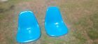 TWO BLUE Original HERMAN MILLER Eames Fiberglass Shell Chairs
