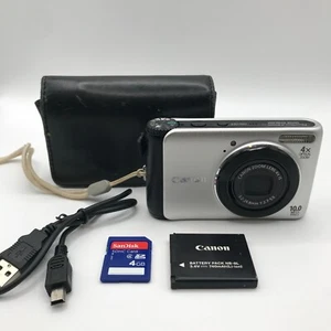 Canon PowerShot A3000 IS Digital Camera 10MP Silver SD Card Battery Cable Case - Imagen 1 de 11