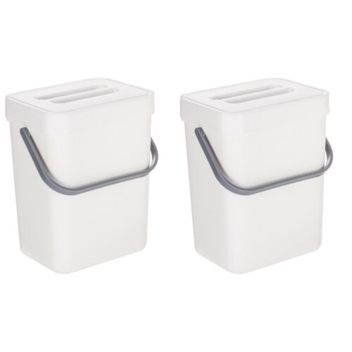  2 PCS Plastic Collapsible Trash Can Camping Door Mounted Garbage with Lid