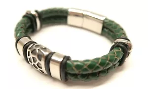 Catena lucertola verde portafortuna mano moda gioielli e pelle magnetica - Foto 1 di 10