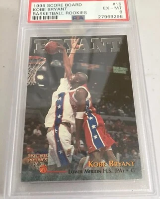 Kobe Bryant 1996 Score Board Rookie Card #15 Psa 6 Low Pop Lakers - Image 1 of 4