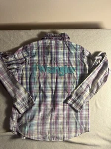 Camisa Wrangler Pearl Snap Western Grande Personalizada Wrangler En la Espalda Franela Larga - Imagen 1 de 11