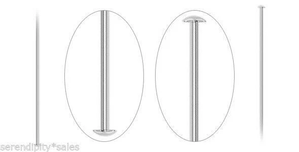 Lote 100 pasadores de cabeza de latón chapados en plata calibre 21 de 2 pulgadas sin plomo sin pasadores de cabeza de níquel Foto 1 de 1