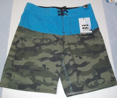 NUEVO Bañador Billabong Talla 14/27 Board Short Azul Verde Camuflaje Traje de Baño Foto 1 de 2