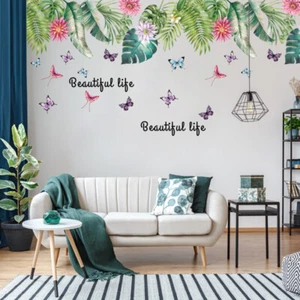 Wandaufkleber Blumen Blätter Wandtattoo Wandsticker Kinder QT20011 - Bild 1 von 1