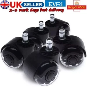 5x Soft Rubber Non Marking Castor Wheels 50mm 11mm Computer Office Chair Caster - Picture 1 of 13