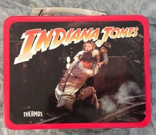 Vintage 1984 Indiana Jones Metal Lunchbox & Thermos Great condition original