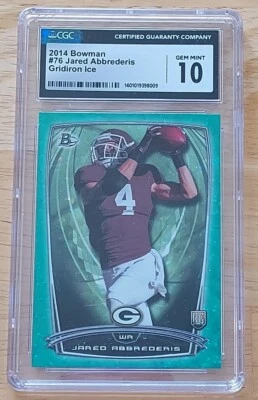 Jared Abbrederis 2014 Bowman Gridiron Ice 1/1 CGC 10 GEM MINT Packers Badgers - Image 1 of 3