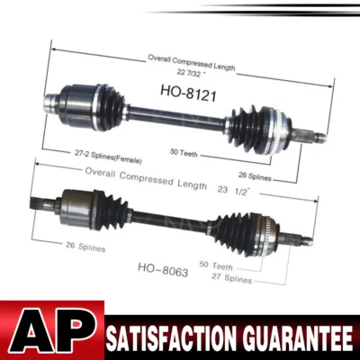 2X conjunto de junta de eixo Cv par dianteiro compatível com 94-01 Acura Integra CU21_TrakMotive - Imagem 1 de 4