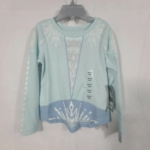 Disney Frozen Elsa Blue Long Sleeve T Shirt Tee XXS Girl - Picture 1 of 7