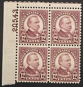 US 12 Cents #693 plate block Of 4 Cleveland 1931 Brown violet MNH OG - Picture 1 of 1
