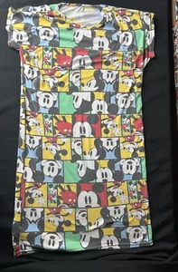 Mickey Mouse Disney Kurzarm All Over Print Schlafshirt Gesichter - Bild 1 von 3