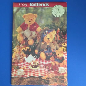 Butterick Beardeaux Bear Family Sewing Craft Pattern 5029 4 Bears and Clothes UC - Imagen 1 de 5
