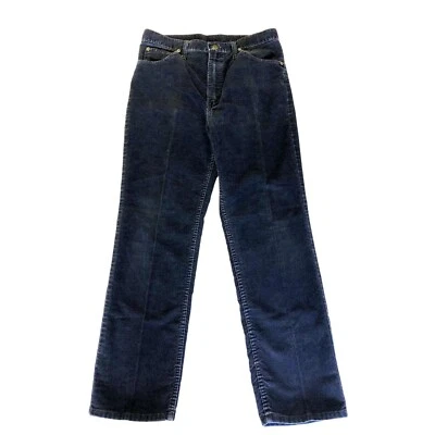 Pantalones de mezclilla Wrangler vintage años 70 80 calce regular para hombre AZUL PANA CORDÓN suave 33 Foto 1 de 4
