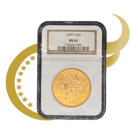1899 S Double Eagles Liberty Head NGC MS-62 Cover