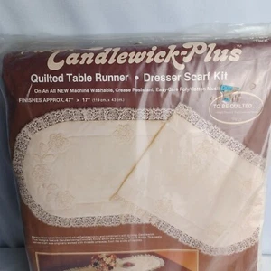 Paragon Candlewick Plus Quilted Table Runner Dresser Scarf Kit NOS 47" × 17" Vtg - Picture 1 of 10