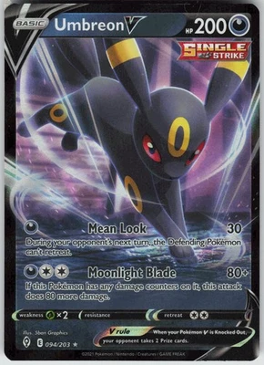 Pokemon Umbreon V 094/203 SWSH07: Evolving Skies Ultra Rare NM - Image 1 of 2