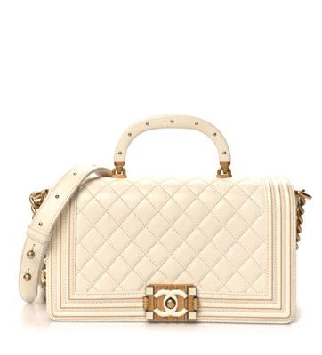 Bolso Bandolera Chanel Piel de Cordero Mediano Niño Solapa Asa Superior Foto 1 de 4