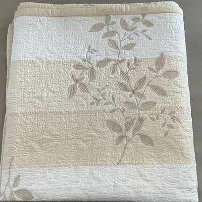 Martha Stewart лоскутное одеяло кремовый белый бежевый полный/королева покрывало 88 x 92 - Изображение 1 из 4