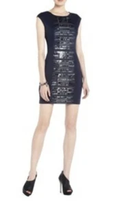 NUEVO VESTIDO DE LENTEJUELAS SERI COMBO DE CARBONO BCBGMAXAZRIA ONW6T738 TALLA M - Imagen 1 de 3