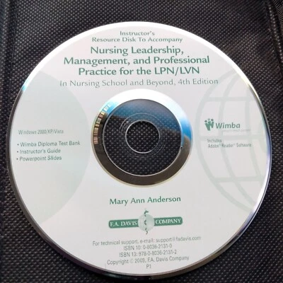 Nursing Leadership Management LPN LVN Test Bank Instructors Resource CD - Image 1 of 4