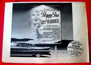 Peggy Sue Got Married Vintage ORIG 1987 Press/Mag ADVERT 11.5"x 8.5" K.Turner - Imagen 1 de 3