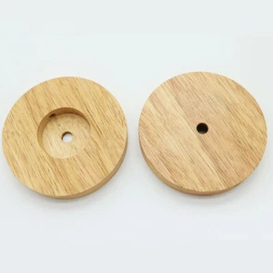 2pcs Display Lamp Base Wooden Round Stand LED Light Display Base - Picture 1 of 12