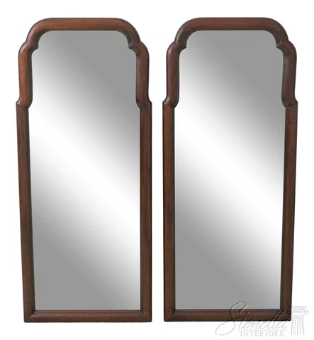 59742EC: Pair HENKEL HARRIS Mahogany Tombstone Mirrors Cover