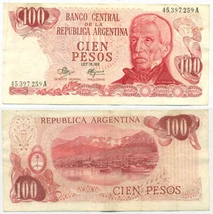 ARGENTINA NOTE 100 PESOS (1972) MANCINI-BRIGNONE SUFFIX A B# 2386 P 291 VF - Picture 1 of 1