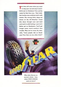 Ilustración de policía de tráfico Goodyear Tires 1932 "Larger Wear" anuncio impreso vintage - Imagen 1 de 1