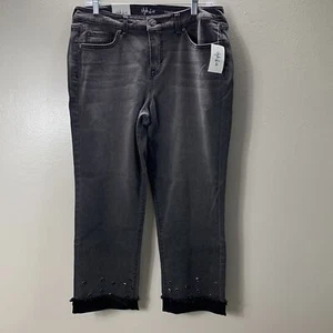 Style & Co NWT Women’s Black Smudge Straight Crop Mid-rise Jean Pants Size 10 - Picture 1 of 11