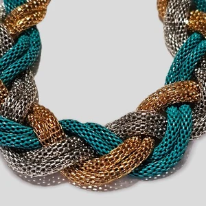 Brazalete de malla metálica azul plata tono dorado | 10,5" ajustable | NUEVO - Imagen 1 de 2