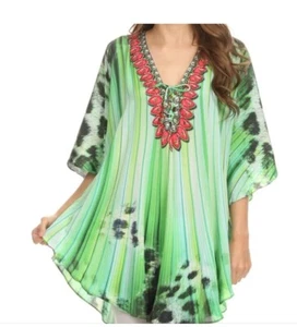 Colo Fashion Poncho Oberteil Grün Mehrfarbig Einheitsgröße - Bild 1 von 9