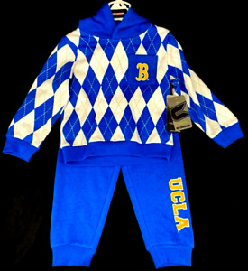 NEW UCLA Bruins Colosseum Blue Argyle Hoodie Sweatpants Outfit Set Toddler 3T
