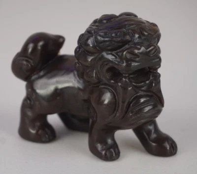 Vintage Chinese 20th Century Black Stone Lion Fu Foo Dog Chop Stamp Seal - Image 1 of 4