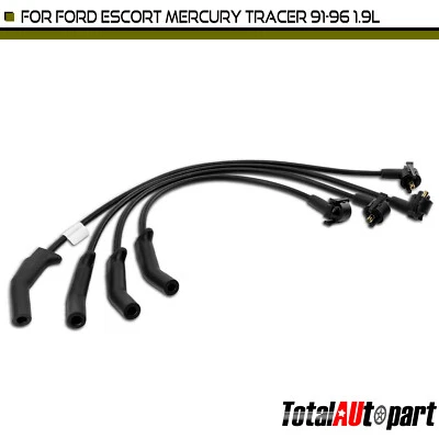 Juego de 4 cables de bujía para Ford Escort Mercury Tracer 1991 1992-1996 L4 1,9 L Foto 1 de 4