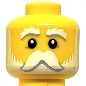 LEGO Captain Old Man mit weißem grauem Bart Schnurrbart Mann Kopf Teil Minifigur - Bild 1 von 1