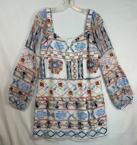 Ali & Jay Dress La Cita Embroidered Short Lined Balloon Sleeve Sz M Fairycore - Picture 1 of 13